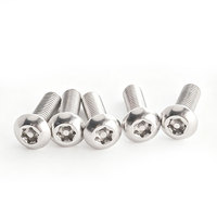 Vis de machine à tête cylindrique Torx polie, non magnétique, antivol, avec goupille