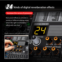 Console de mixage DJ professionnelle pour scène, 24 effets DSP, réverbération, moniteur, carte son, mixeur audio USB 24 canaux