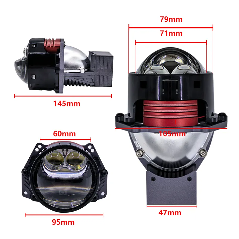 SHENGTUMADE LED + Laser 160W 3570 puces 3 + 6 LP12 lentille de projecteur Led pour antibrouillard IP68 étanche
