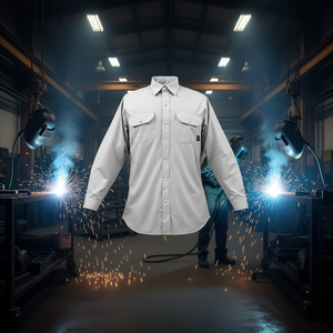 Camisa de Soldadura de Algodón Resistente al Fuego, Talla M, 7oz, Ropa de Trabajo Protectora para Uso Industrial - Product Image 2
