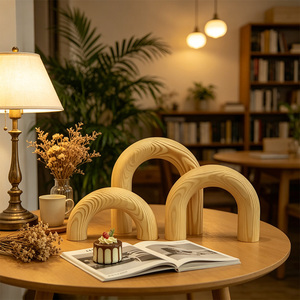 Ensemble de décoration d'<span class=keywords><strong>arche</strong></span> <span class=keywords><strong>en</strong></span> <span class=keywords><strong>bois</strong></span> <span class=keywords><strong>en</strong></span> trois parties, ornement de table basse, magnifique design d'<span class=keywords><strong>arche</strong></span>, étagère de rangement, style de décoration moderne pour la maison - Product Image 6