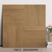 Carrelage imitation bois 800x800mm avec texture 3D |   Revêtement de sol authentique imitation bois pour la rénovation de villas et d'appartements