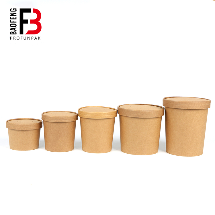 Chinese Lunch kraft Disposable Take Away Food Tableware Paper Salad Bowl for existing sale