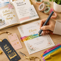 Kit de stylos à feuille d'or USB personnalisables, stylo à feuille d'or manuel DIY pour la création de cartes, la décoration de cadeaux avec 4 stylos à feuille d'or en cuivre