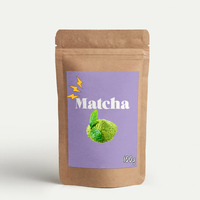 Poudre de thé matcha de cérémonie certifiée dans un emballage de boîte de tasse en vrac pour l'amincissement et les caractéristiques de santé