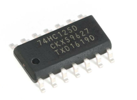 Nexperia 74HC125D CMOS Quad Buffer Line Driver 3 State SOIC 14 Logic IC untuk Antarmuka Bus PCB dan Insinyur Desain OEM RoHS