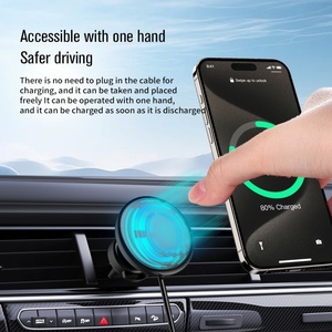 Cargadores inalámbricos de coche magnéticos fuertes de 15W para iPhone 14 13 12 Pro Max Air Vent Car Phone Holder cargador estación de carga rápida - Product Image 3