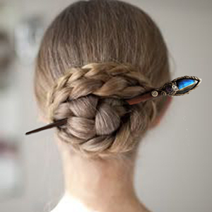 Arcilla polimérica de labradorita para el cabello, accesorios para el cabello de boda, pinzas para el pelo, GEMA de labradorita recta de cristal - Product Image 2