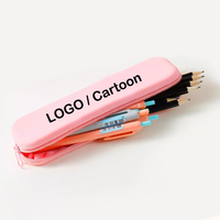 Pochette à crayons en silicone personnalisée, sac à fermeture éclair, porte-crayon 3D pour enfants, sac de papeterie coloré, petit sac portable mignon avec logo personnalisé