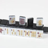 Ensemble de Mahjong américain de 160 pièces avec des tuiles de Mahjong en acrylique marbré nacré scintillant pour le divertissement à domicile et la collection