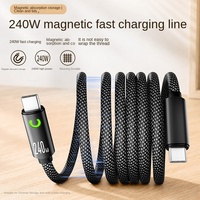Kabel Data Pengisian Cepat Magnetik Tembaga Murni 240W PD100W untuk Tablet - Dual Type-C & untuk Konektor dengan Transfer Data
