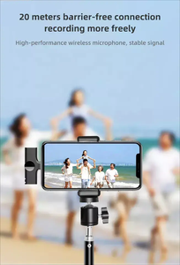 Vente en gros en usine Microphone cravate stéréo portable sans fil Interview en direct en plein air Mini micro cravate antibruit - Product Image 4