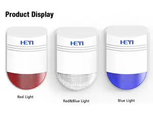 Heyi sirene solar estroboscópica sem fio, 120db para segurança residencial, sistema de alarme, à prova d' água, alerta de segurança anti-roubo