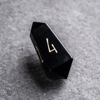 Nouveauté 2026 : Dés en obsidienne noire naturelle D&D avec gravure personnalisée, ensemble de dés géants DIY, pièce de jeu pour adultes, cadeau