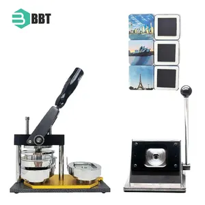 50*50Mm Manual Rectangle Fridge Magnet Maker Machine All-Metal Tinplate Badge Making Machine With Mold