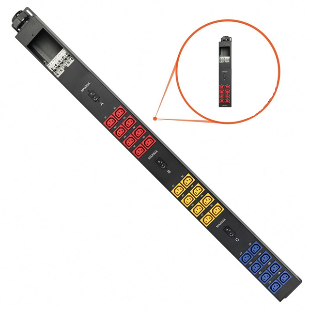 Industrial Plug 3phase 415V Meter Pdu 12way C19 C13 Outlet Breaker Rack Mount 80A 63A Power Distribution Unit PDU