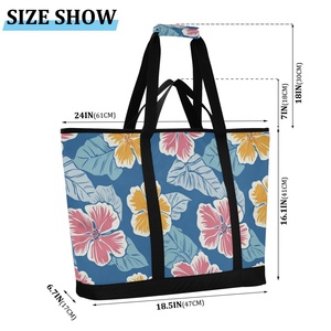 Sac isotherme de pique-nique et de camping à grande capacité, avec logo personnalisé, motif floral hawaïen, haute qualité, impression à la demande - Product Image 3