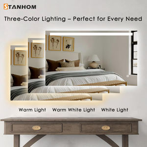 STANHOM Tow Way Wall Hanging Anti Fog Shave Baño Smart Silver Mirror Glass con luz LED - Product Image 2