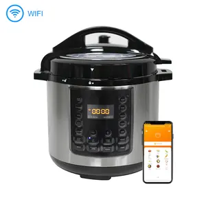 ステンレス鋼6Lスロークッカー炊飯器蒸し器ソテヨーグルトメーカーウォーマー7in1電気圧力鍋 (WIFIアプリ付き)