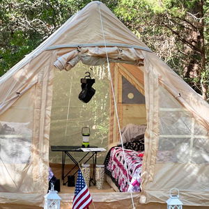 Tente de camping gonflable pour 4 personnes, 6 ㎡   Tente de glamping extérieure imperméable et coupe-vent, installation facile et rapide, abri familial pour les vacances - Product Image 5