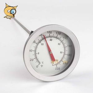 Venta caliente Sonda de horno de barbacoa de acero inoxidable Cocina Comida Cocinar Cerveza Elaboración Termómetro bimetálico con clip - Product Image 1