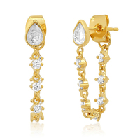 Boucles d'oreilles en argent 925 Gemnel, faites à la main, plaquées or 18 carats, avec opale Tai et zircon, vente en gros
