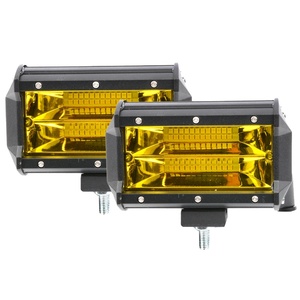 Super brillante 5 pulgadas 72W doble fila amarillo 6000K blanco haz de inundación LED luces de trabajo barra antiniebla lámpara de conducción para camión Tractor ATV - Product Image 1