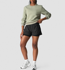 <span class=keywords><strong>Felpa</strong></span> con cappuccio in pile morbida spazzolata con ricamo su misura per <span class=keywords><strong>donna</strong></span> abbigliamento autunno inverno - Product Image 3