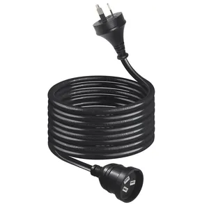 Cable de alimentación de CA SAA negro de 1M Australia con enchufe de extensión de salida para enchufe de 3 clavijas 240V CA