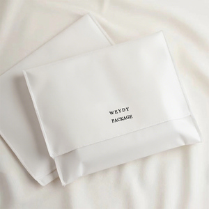 Bolsas de regalo con forma de sobre de algodón Natural personalizadas, funda de joyería Beige suave, bolsa antipolvo, bolsas con solapa para embalaje, promoción - Product Image 5