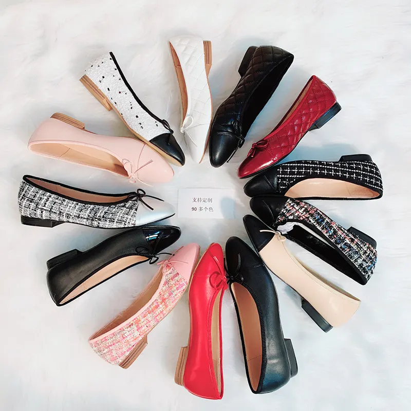 Vallu spring and autumn new flat casual leather stitching bow ribbon work travel all-match flat shoes