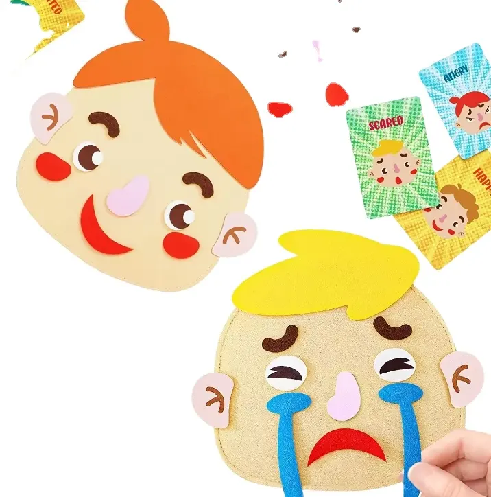Hot bán Montessori trẻ em cảm thấy đồ chơi Kit giáo dục trẻ em của câu đố với cảm xúc khuôn mặt thay đổi đồ chơi cho đầu học tập