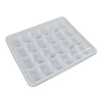 24 boîtes jetables en PP/PET pour raviolis, contenants d'emballage alimentaire chinois grande capacité, plateaux à nouilles, sushis, wontons avec couvercles, pour aliments et jus