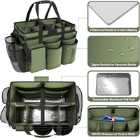 Chariot de rangement professionnel pour produits de nettoyage, grande capacité, roues, fermeture éclair, sac de rangement pour produits de nettoyage pour les femmes de ménage, sac de détail