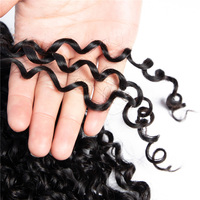 Bundles de cheveux bouclés Super Double Drawn avec fermeture à lacet, 12a Pixie Cut couleur naturelle 100% brésilienne Extensions de cheveux humains Bundle