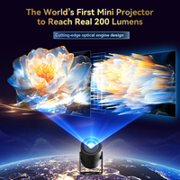 JUNUO Le plus lumineux au monde Véritable mini projecteur 200 ANSI Lumens 8K TURN1 Android14