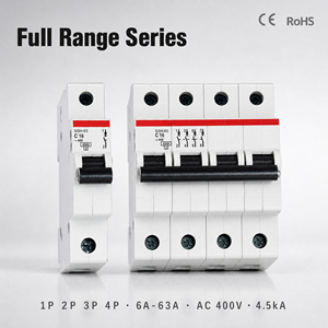 Miniature Circuit Breaker MCB 1P 2P 3P 4P 6A-63A C Curve AC 230/400V 4.5kA DIN Rail Overload Short Circuit Protection CE RoHS