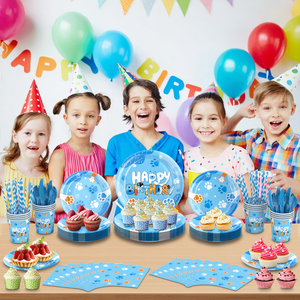Assiettes et serviettes à thème chien bleu <span class=keywords><strong>de</strong></span> dessin animé conçues pour les fêtes d'anniversaire à thème pour enfants - Product Image 4