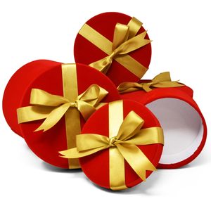 Cajas de Regalo Navideñas Portátiles, Impermeables, de Alta Gama, con Recubrimiento UV, Brillantes, de Terciopelo Rojo, con Lazo Dorado, Tapas Apilables, Decorativas para las Fiestas - Product Image 3