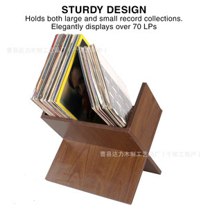 X-Shaped Wooden CD Rack Storage <b>Shelf</b> For Vinyl Records And CDs Home <b>Desktop</b> Organizer Single Layer Design - Product Image 4