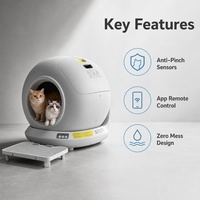 Bac à litière pour chat entièrement automatique, intelligent, autonettoyant, désodorisant, facile à nettoyer, durable, design spacieux, grande capacité, matériau PP