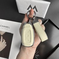 Étui de protection pour clé de voiture en cuir et alliage d'aluminium, compatible avec HYUNDAI