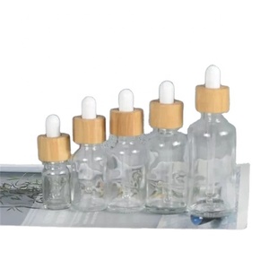 Flacon compte-gouttes en verre transparent givré vert bleu ambre pour huile essentielle avec couvercle en bambou, 5 ml, 10 ml, 15 ml, 20 ml, 30 ml, 50 ml, 100 ml - Product Image 3