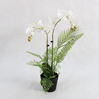 Vente en gros d'usine, fausse tige naturelle, papillon artificiel, orchidée, fleur en Pot pour la maison, le bureau, décoration de fête de mariage