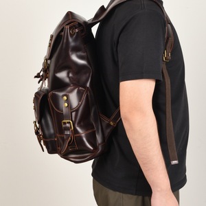 Men's Genuine Leather <b>Backpack</b> Reddish <b>Brown</b> 15 Inch Laptop Capacity Outdoor Travel Casual Style - Product Image 4