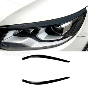 ฝาครอบตกแต่งไฟหน้ารถยนต์ 2 ชิ้น สำหรับ Volkswagen Tiguan MK1 2011-2016 สติ๊กเกอร์ตกแต่งไฟหน้ารถยนต์ - Product Image 1