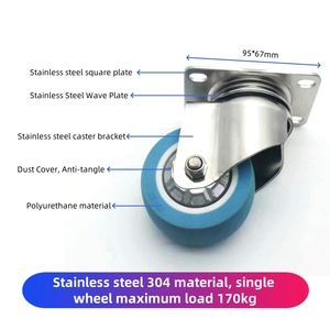 3 "4" 5 "Edelstahl-Lenk rollen Wagenräder Mittelschwere Industrie rolle PU-Rolle - Product Image 2