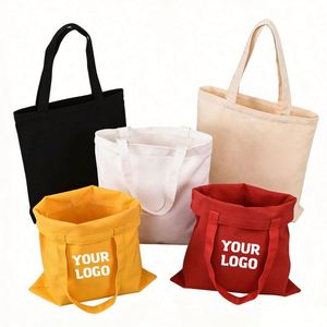 กระเป๋าผ้าแคนวาสลายโลโก้แบบกำหนดเองสำหรับใส่ของชำและของขวัญ - Product Image 1