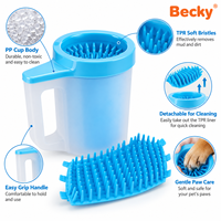 Lave-pattes portable personnalisé avec logo, nettoyage rapide, gobelet de lavage pour animaux de compagnie, nettoyeur de pattes bleu pour chiens et chats de toutes races