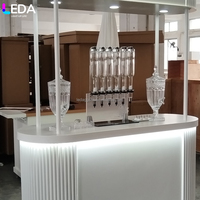 LEDA Chariot à bonbons en acrylique blanc personnalisable, décoration de fête moderne, présentoir LED pour parfums et salons de beauté, pour mariage
